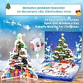 cheap Advent Calendar-Christmas Advent Calendar Bracelets 2025 for Girls, 24 Days DIY Jewelry Making Kit with 22 Charm Beads and 2 Adjustable Bracelets, Xmas Countdown Gift for Kids Teens Women