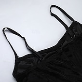 abordables Vestidos-Gótico Maxi Vestidos Sin Mangas Bruja Vampiros Acordonado Terciopelo correa de espagueti Cruz Disfraz Mujer Fantasía Víspera de Todos los Santos Carnaval Rendimiento Fiesta Adultos Vestido