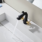 preiswerte Waschbeckenarmaturen-Waschbeckenarmatur - Klassisch Chrom / Ölgeriebene Bronze / Antikes Messing Mittelset Zwei Griffe Ein LochBath Taps