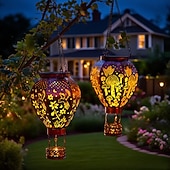 economico Luci paesaggistiche-1 pz 45cm luce solare da esterno a sospensione a forma di mongolfiera, luce di proiezione in ferro cavo, colibrì, fungo, cortile, giardino, terrazza, balcone, lanterna decorativa, luce da paesaggio