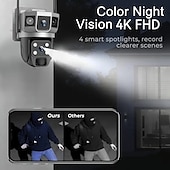 cheap Indoor IP Network Cameras-Outdoor Solar-powered Camera With Smart Ai Alerts Wifi Camera With Dual Lenses 360 View Of Home Security System With Human Detection Automatic Tracking Colour Night Vision And Pir Sensor.