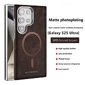 halpa Samsung-kotelot-puhelin Etui Käyttötarkoitus Samsung Galaxy S25 Ultra Plus S24 Ultra Plus S23 Ultra Takakuori Tukee langatonta latausta Iskunkestävä Retro TPU PU-nahka