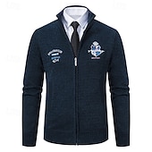 preiswerte Herren Strickjacke-Herren Pullover Kleid Pullover Strickjacke Reißverschluss-Pullover Strickpullover Gerippt Stricken Normale Oberteile Gestrickt Gerippt Einfach Stehkragen Mode Schals Lässig Alltagskleidung Bekleidung