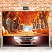 cheap Garage &amp; Door Banners-Tapestry Garage Door Cover Large Hanging Backdrop Pumpkin Rustic Cottagecore Dark Punk Gothic Style Autumn Party Outdoor Shooting Backgrounds Yard Home Decor