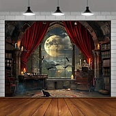tanie halloweenowe gobeliny ścienne-Halloween Szkielet Nowoczesny Salon Dekoracje ścienne drzwi tło
