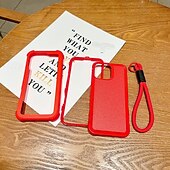 Недорогие Чехлы для iPhone-телефон Кейс для Назначение i16 15 14 Pro Max Plus 13 Кейс на заднюю панель с ремешком Защита от удара Градиент цвета ПК
