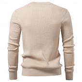 abordables Pulls et cardigans élites pour hommes-Homme Pull Tricoter Tunique Boutons Couleur Unie Henley ancien Quotidien École Maison Vêtement Tenue Printemps Automne Noir Rouge Bordeaux S M L