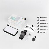 abordables Accessoires pour caméra de téléphone portable-Lampe vidéo LED 1200 Ah rechargeable et portable, éclairage pour appareil photo, 3 effets lumineux, pour vlogging, selfie