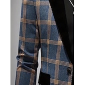 ieftine Costume casual-Bărbați Jachetă blazer Guler crestat Casual Plisat Blazer Albastru Prăfuit Fit adaptat Un singur rând, un nasture