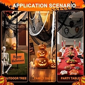 abordables Décoration extérieure-Lot de 6 gazes d'Halloween, tissu effrayant, 30 × 72 pouces, tissu effrayant pour Halloween, fournitures de maison hantée, fête en extérieur, intérieur (4 noires + 2 blanches)