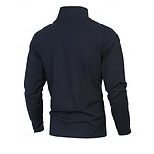preiswerte Klassisches Poloshirt für Herren-Herren Poloshirts Viertel-Reißverschluss-Poloshirt Alltagskleidung Date Viertelreißverschluss Langarm Mode Basic Farbblock Patchwork Reißverschluss Frühling Herbst Normale Passform Schwarz Wei