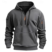 economico Felpa Tattica-Per uomo Felpa con cappuccio Felpa con cappuccio e zip corta Felpa con cappuccio in pile Felpa con cappuccio tattica Nero Blu marino Cachi Grigio chiaro Grigio scuro Con Cappuccio Semplice Cerniera