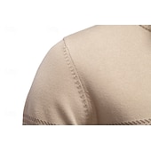 baratos Suéteres e Cardigans Elite Masculinos-Homens Pulôver Tricotar Tops regulares Half Zip Listas Tecido Colarinho Clerical Legal Pulôver Escola Férias Roupa Primavera Outono Preto Azul Marinho Escuro S M L