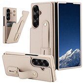 Χαμηλού Κόστους Samsung Θήκη-τηλέφωνο tok Για Samsung Galaxy Z Fold 7 Z Διπλώστε 6 Z Fold 5 Z Fold 4 με λουράκι καρπού Σταντ ποδηλάτου Υποδοχή κάρτας Ρετρό TPU PU δέρμα
