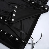 abordables Vestidos-Gótico Maxi Vestidos Sin Mangas Bruja Vampiros Acordonado Terciopelo correa de espagueti Cruz Disfraz Mujer Fantasía Víspera de Todos los Santos Carnaval Rendimiento Fiesta Adultos Vestido