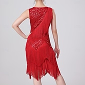 economico Abiti da Pratica-Danza Latina Vestito Nappa Colore puro Giunzione Per donna Performance Allenamento Senza Maniche Alto Poliestere