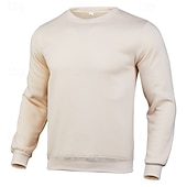 economico Felpa con cappuccio in pile-Per uomo Maglia Felpa in pile Maglione Felpa con cappuccio foderata in pile Nero Bianco Giallo Rosa Rosso Girocollo Semplice Sport &amp; Outdoor Casuale Quotidiano Poliestere Streetwear Cool