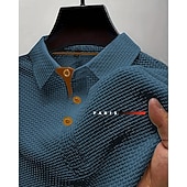 halpa Miesten klassinen poolopaita-Miesten Ice Silk -seersucker-poolopaita Golfpaita Kausaliteetti Työ Kauluskäänne Lyhythihainen Perus Moderni Tavallinen Jakardi Napit Kesä Kevät Normaali Musta Valkoinen Tumman harmaa Vaalean sininen