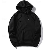 baratos hoodies básicos dos homens-Homens Moletom Moletom de lã Adamascado Preto Branco Amarelo Verde Tropa Com Capuz Tecido Com Cordão Bolsos Desportos e Ar livre Diário Feriado Poliéster Roupa de rua Básico Casual Outono Inverno