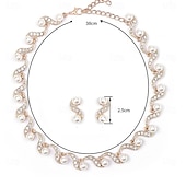 abordables Conjuntos de joyas-Juego de Joyas 2 Perla Cromo Pendientes Collare Mujer Elegante Vintage Moda Estilo retro Clásico Conjunto de joyas Para Boda Fiesta Invitado a la boda