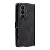 cheap Samsung Cases-Phone Case For Samsung Galaxy Z Fold 7 Z Fold 6 Z Fold 5 Z Fold 4 Back Cover with Lanyard Kickstand Card Slot Retro TPU PU Leather