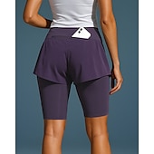 abordables Pantalones cortos de correr-Mujer Mallas Short Pantalón Corto Gimnasia 2 en 1 Alta cintura Prendas de abajo Ropa Deportiva Gimnasia Ejercicio Secado rápido Transpirable Entrenamiento de gimnasio Al Aire Libre Corriendo Ajuste