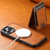 cheap iPhone Cases-Phone Case For iPhone 17 Pro Max 17 Air 16 Pro Max Plus 16 15 14 Pro Max Plus 16e 13 Pro Max Back Cover Magnetic Support Wireless Charging Kickstand Retro TPU PU Leather
