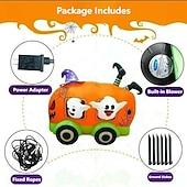 abordables Halloween al Aire Libre-1 unidad de 1,7 m x 1,5 m de payaso fantasma de Halloween LED con luz de calabaza, modelo inflable de aire para interiores y exteriores, patio, jardín, césped, fiesta, festival de Halloween, luz