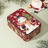 voordelige Verzamelbare Figuren-Kerstkoekjesblikken met deksels om cadeau te geven, kerstblikken, mini metalen doos met deksel, vakantie snoep, koekjesopslag, geschenkverpakking, feestelijke feestgunst, lege container