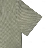 economico T-shirt in maglia waffle-Per uomo Camicia a nido d'ape Maglietta Camicia a Maniche Corte Manica Corta Girocollo Estate Primavera Tinta unica Streetwear Elegante Casual Girocollo Puro Casuale Quotidiano All'aperto Verde Blu