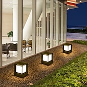 cheap Post Light-LED Outdoor Solor Post Lights 21cm Nordic Style Outdoor Column Lights Fence Post Cap Lights Waterproof IP54 for Deck Suitable for Door Stone Pillars Garden lamp Post