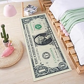 abordables Tapis et carpettes-tapis créatif en forme de dollar, tapis de sol au design monétaire pour la cuisine, la chambre, la table de chevet, l'entrée et la décoration de la maison