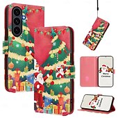 baratos Capa Samsung-telefone Capinha Para Samsung Galaxy S25 Ultra S24 Ultra S23 Ultra A72 A52 Capa traseira Com Suporte com pulseira Slot para cartão Natal PC