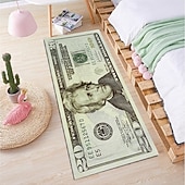 abordables Tapis et carpettes-tapis créatif en forme de dollar, tapis de sol au design monétaire pour la cuisine, la chambre, la table de chevet, l'entrée et la décoration de la maison