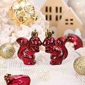 ieftine Ornamente-42 de globuri de Crăciun pentru brad, ornamente de Crăciun de 6 cm / 2,36 inch, set de globuri vopsite în vișiniu și auriu pentru agățat în brad