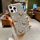 economico Cover per iPhone-telefono Custodia Per iPhone 16 15 14 Pro Max Plus 16e 13 Pro Max Copertura Posteriore Glitter scintillanti Resistente agli urti Cuore PC