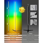 baratos Candeeiros &amp; Vidros de Abajur-Luminária de canto de chão, pacote com 1, luminária de canto LED RGB com controle remoto, luz ambiente que muda de cor com 16 milhões de cores DIY para quarto, sala de estar e sala de jogos
