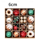ieftine Ornamente-42 de globuri de Crăciun pentru brad, ornamente de Crăciun de 6 cm / 2,36 inch, set de globuri vopsite în vișiniu și auriu pentru agățat în brad