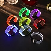 رخيصةأون هدايا شخصية-سوار LED مخصص مع صورة مخصصة &amp;نص، أساور مضيئة للحفلات لعيد الميلاد، الهالوين، الزفاف وديكورات المناسبات