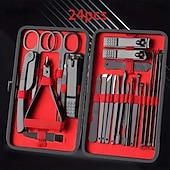 levne Osobní péče a zdraví-Sada 24 nástrojů pro manikúru a pedikúru z nerezové oceli, odolná proti stříkající vodě, ultra ostrá a odolná proti korozi, s kleštičkami na nehty, pinzetou, žiletkou na obočí, pilníkem na nohy,