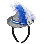 voordelige Vrouwen-Oktoberfest Veer Hoofdband Alpine Hoed Bavarian Duits München Weiden Dames Carnaval Feest Bierfestival Doek in traditionele stijl