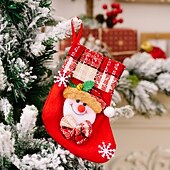 preiswerte Strümpfe &amp; Halter-4 Weihnachtsstrümpfe, Glocken, Schneeflocken, Weihnachtsmann, Schneemann, Rentier, Geschenktüten, Weihnachtsfeier-Dekoration