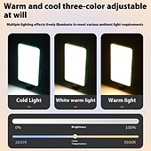 abordables Accessoires pour caméra de téléphone portable-Lampe vidéo LED 1200 Ah rechargeable et portable, éclairage pour appareil photo, 3 effets lumineux, pour vlogging, selfie