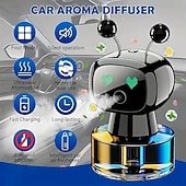 abordables Colgantes y ornamentos para coche-Ambientador inteligente para coche con robot, diseño de carga USB, cuatro configuraciones de intensidad de fragancia, accesorio ideal para coche y regalo perfecto.