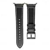 olcso Samsung óraszíjak-Óraszíj mert Samsung Galaxy 8. óra 40/44 mm 8. óra klasszikus 46 mm Műbőr Csere Szíj Állítható Rozsdamentes acél csat Bőr Link Karszalag