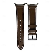 olcso Samsung óraszíjak-Óraszíj mert Samsung Galaxy 8. óra 40/44 mm 8. óra klasszikus 46 mm Műbőr Csere Szíj Állítható Rozsdamentes acél csat Bőr Link Karszalag
