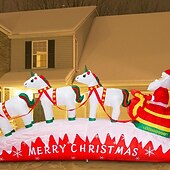 levne venkovní vánoční osvětlení-1 ks 3,3 m/10,8 stop vánoční 3 jednorožčí tahací auto Santa Claus LED se světlem nafukovací vzduchový model vnitřní a venkovní nádvoří zahrada trávník párty vánoční atmosféra dekorativní světlo