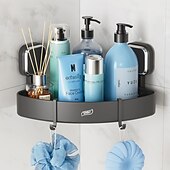 お買い得  バスルームオーガナイザー-taili コーナーシャワーキャディ 吸盤フック付き アルミコーナーシェルフバスケット 壁掛け式シャンプーオーガナイザーラック 穴あけ不要 錆びにくい キッチン・浴室用