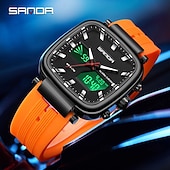Χαμηλού Κόστους Ψηφιακά Ρολόγια-Μόδα SANDA Κορυφαία Μάρκα Νέο 6282 Ανδρικό Ηλεκτρονικό Ρολόι Διπλή Οθόνη Σπορ Αδιάβροχο LED Ανδρικό Χρονόμετρο Ηλεκτρονικό Ρολόι