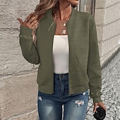 economico Felpe e Sweatshirt Texturizzati-Per donna Cappotto Giacca Casual Confortevole Traspirante Cerniera Tasca Moda Moderno Casual Semplice Uscire Weekend Cerniera Regolare Collo alla coreana Vestibilità regolare Manica Lunga Capispalla